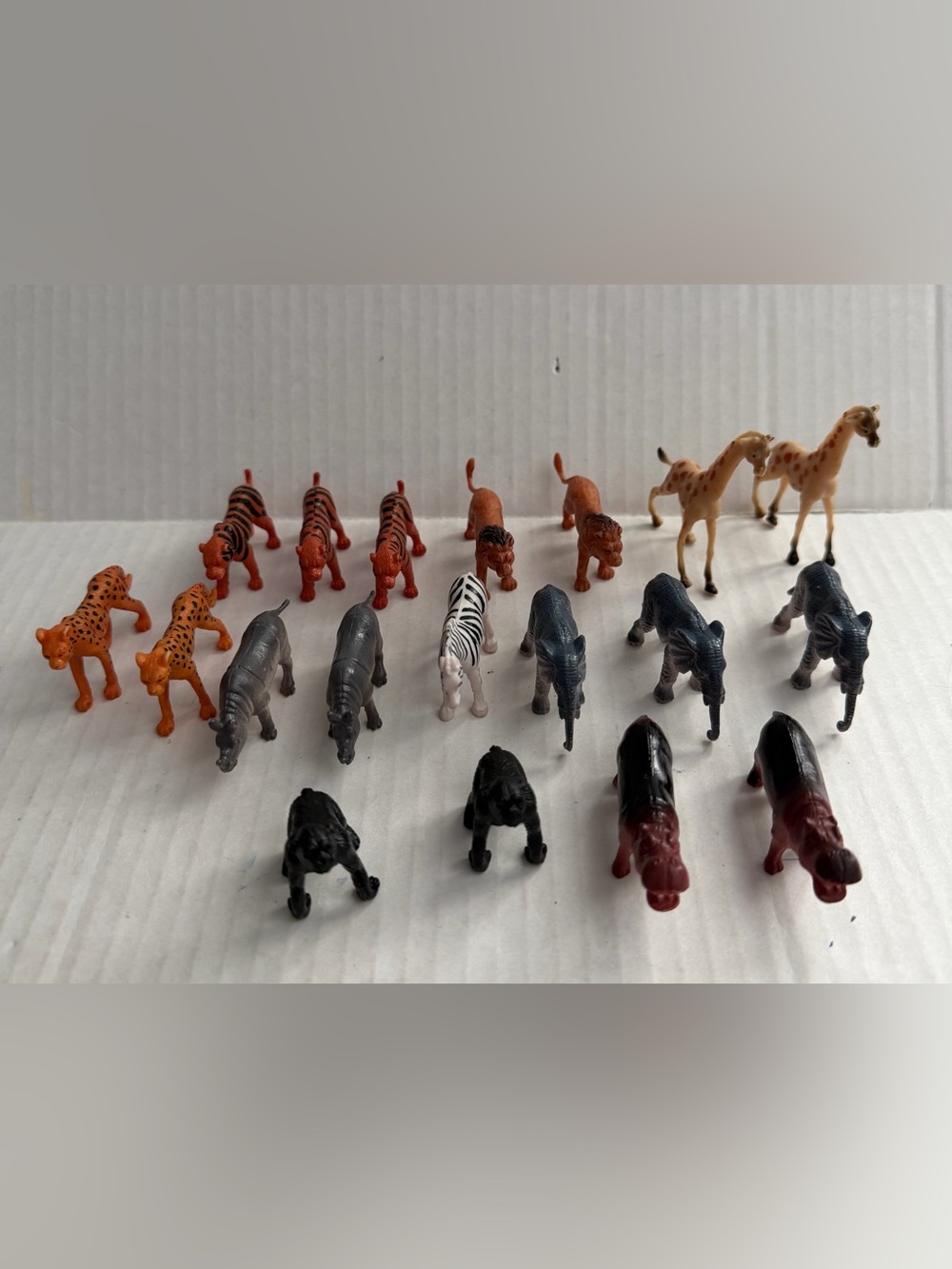 Mini Plastic African Safari Animal Figurine Set